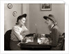 1940s 2 Women Dining Talking Restaurant Table by Anonymous