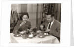1950s Couple Man Woman Dining In Restaurant by Anonymous