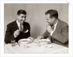 1930s Two Men Dining Eating Soup by Anonymous