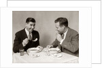 1930s Two Men Dining Eating Soup by Anonymous