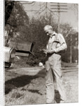 1930s Elderly Farmer Checking Mail Mailbox Retro by Anonymous