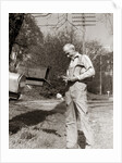 1930s Elderly Farmer Checking Mail Mailbox Retro by Anonymous
