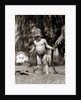 1940s 1950s Wet Young Boy Toddler Outside Playing With Water Hose by Anonymous
