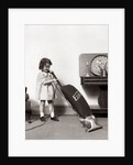 1930s Little Girl Vacuuming With Eureka Electric Vacuum Cleaner by Anonymous
