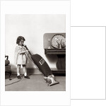 1930s Little Girl Vacuuming With Eureka Electric Vacuum Cleaner by Anonymous