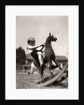 Little Boy on Rocking Horse Toy by Anonymous