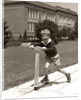 1930s Boy Outside On Scooter Having Fun by Anonymous
