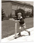 1930s Boy Outside On Scooter Having Fun by Anonymous