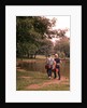 1970s 1960s Two Boys Walking Beside Fishing Pond by Anonymous