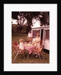 1960s Family Rv Camping Father Grilling Mother And Girls Setting Table by Anonymous