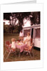 1960s Family Rv Camping Father Grilling Mother And Girls Setting Table by Anonymous