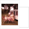 1960s Family Rv Camping Father Grilling Mother And Girls Setting Table by Anonymous