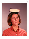 1960s 1970s Young Woman Girl Balancing Book On Head by Anonymous