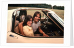 1970s Young Couple Man Woman Sitting Cockpit Of Chevrolet Corvette Car Sports by Anonymous