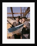 1960s Two Men With Blueprints At Construction Site by Anonymous