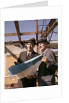 1960s Two Men With Blueprints At Construction Site by Anonymous