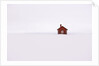 Red Wooden House Surrounded by Snow by Anonymous