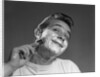 1950s Young Man Shaving With Safety Razor by Anonymous