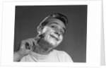 1950s Young Man Shaving With Safety Razor by Anonymous