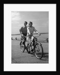 1950s Happy Couple Man Woman Riding Tandem Bike Bicycle Built For 2 by Anonymous