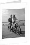 1950s Happy Couple Man Woman Riding Tandem Bike Bicycle Built For 2 by Anonymous