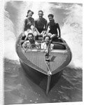 1930s Couples Five Men And Women Riding In Runabout Power Boat by Anonymous