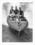 1930s Couples Five Men And Women Riding In Runabout Power Boat by Anonymous
