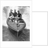 1930s Couples Five Men And Women Riding In Runabout Power Boat by Anonymous