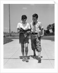 1930s Two Boys Walking School Reading Books by Anonymous