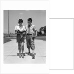 1930s Two Boys Walking School Reading Books by Anonymous
