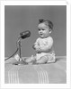 1940s Baby In Diaper With Microphone Studio by Anonymous
