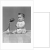 1940s Baby In Diaper With Microphone Studio by Anonymous