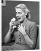 1950s Woman In Chair About To Sneeze Sneezing Handerchief In One Hand Cold Flu Allergy Cough Coughing by Anonymous