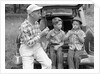 1950s 1960s Father Two Young Sons With Fishing Rods By Car Outdoor by Anonymous