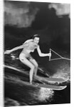 1950s Woman In A Bathing Suit Water Skiing Spray Towline Speed Exhilaration by Anonymous