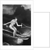 1950s Woman In A Bathing Suit Water Skiing Spray Towline Speed Exhilaration by Anonymous
