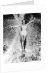 1950s Woman In Two Piece Bathing Suit Aquaplaning Water Skiing by Anonymous