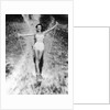 1950s Woman In Two Piece Bathing Suit Aquaplaning Water Skiing by Anonymous