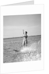 1960s Woman Water Skiing Waving With One Hand by Anonymous