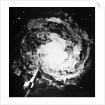 1950s 1960s Recreation Of Space Rocket Soaring Through Galaxy by Anonymous