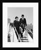 1960s Two Business Men Briefcase Exit Airplane Steps by Anonymous