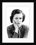 1940s Worried Woman Frowning Holding Hand To Cheek by Anonymous