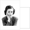 1940s Worried Woman Frowning Holding Hand To Cheek by Anonymous