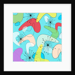 Retro Bean Pattern Blue by Anonymous