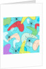 Retro Bean Pattern Blue by Anonymous