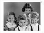 1950s Portrait Of Four Children Two Boys And Two Girls by Anonymous