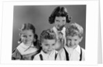 1950s Portrait Of Four Children Two Boys And Two Girls by Anonymous