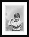 1930s Boy Making Strong Muscle Flexing Arm by Anonymous