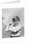 1930s Boy Making Strong Muscle Flexing Arm by Anonymous