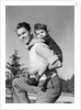 1940s Father Carrying Son Piggyback On Back by Anonymous